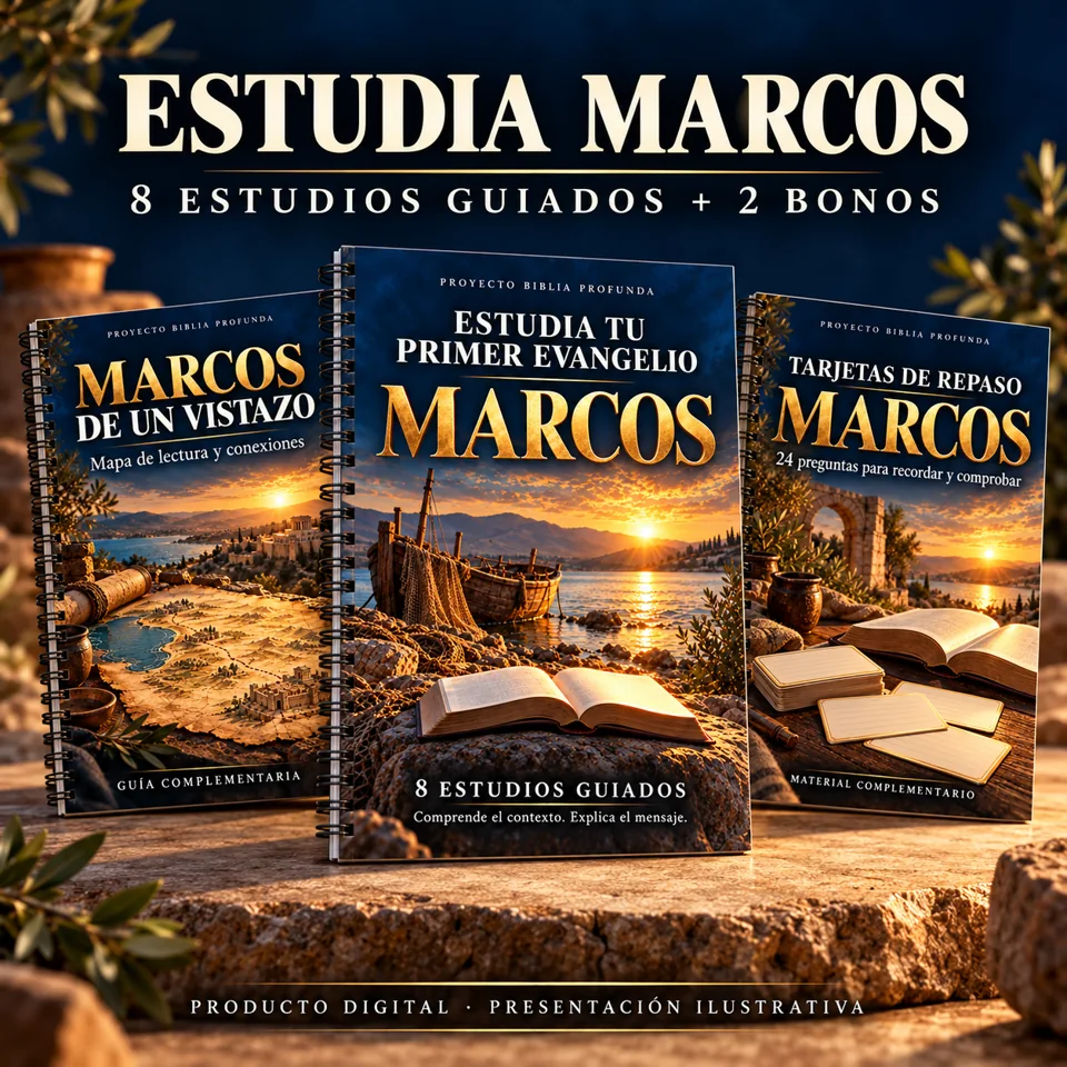 Presentación ilustrativa de la guía de Marcos y sus dos materiales de apoyo
